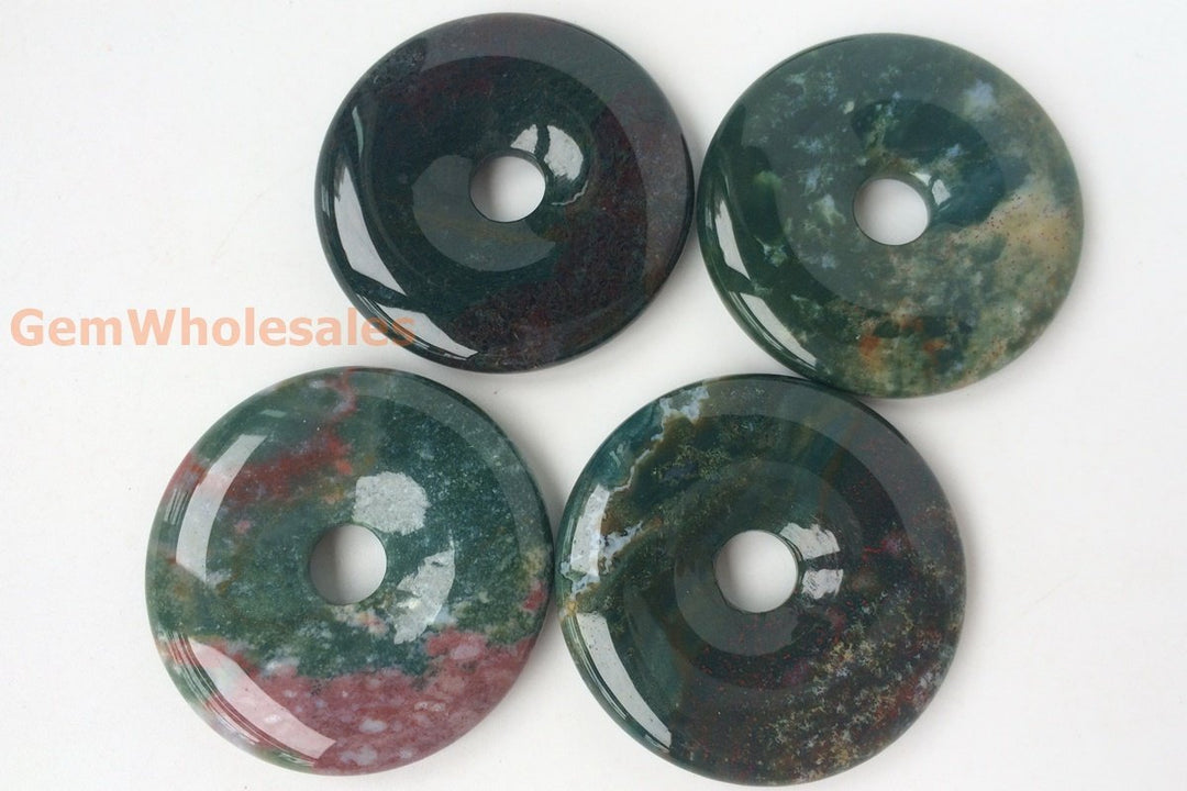 40mm natural green Indian agate Round pendant Gemstone