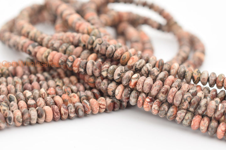 15.5" 6x3mm Natural leopard skin jasper rondelle beads,disc beads,roundel beads 6x3mm