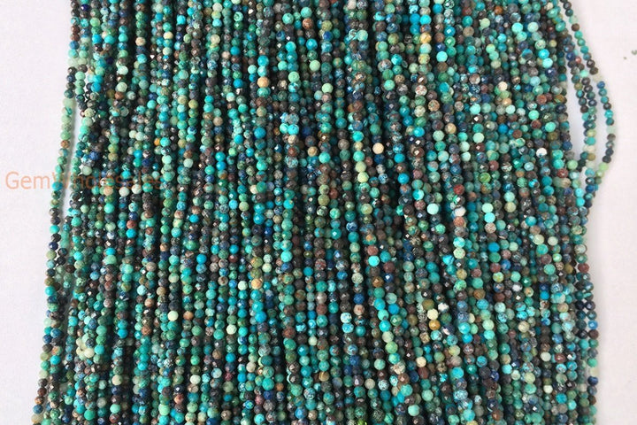 15.5" 2mm Turquoise Chrysocolla Tiny Round Micro faceted beads