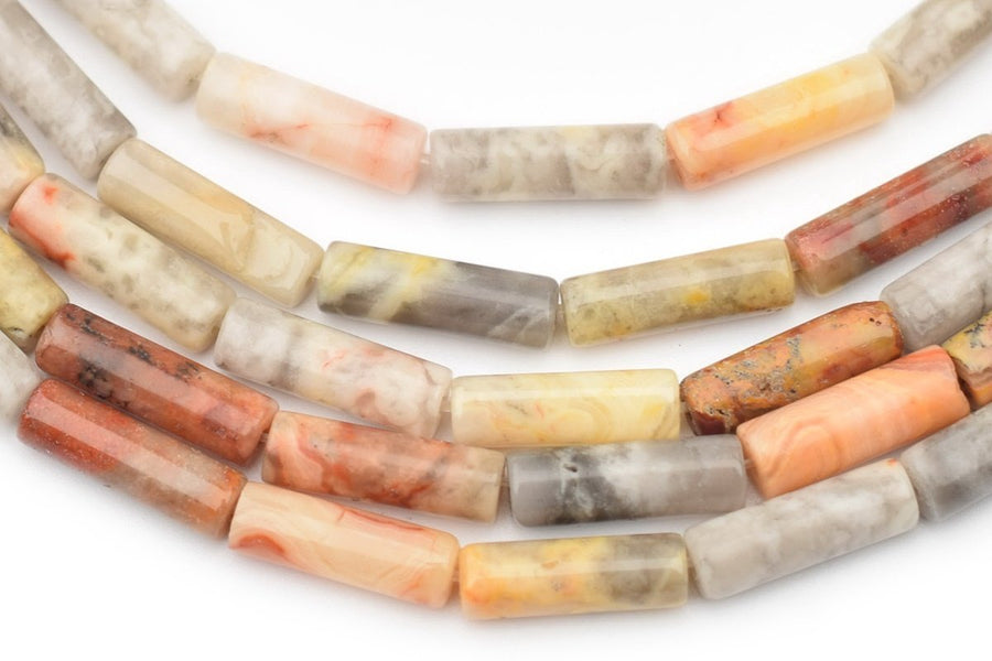 15.5"Crazy natural 4x13mm yellow crazy Agate Tube beads Gemstone