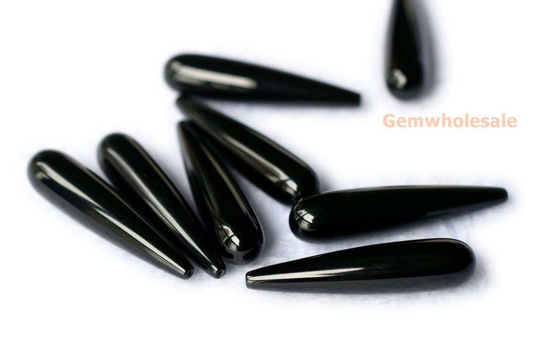 Black Agate - Teardrop- beads supplier