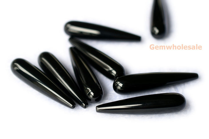 Black Agate - Teardrop- beads supplier