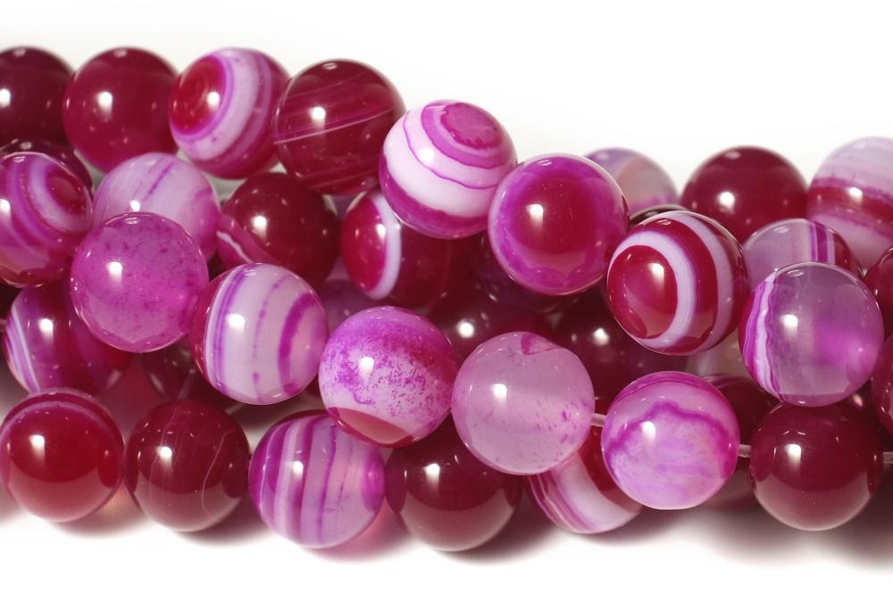 15" 10mm/12mm purple stripe Agate Round beads Gemstone