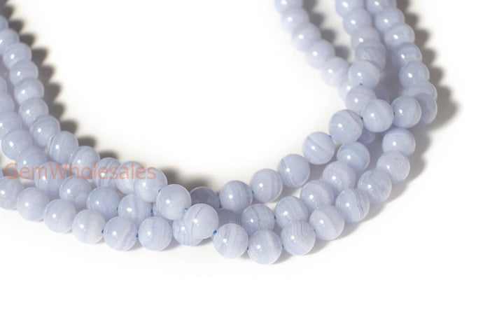 15.5" natural 4mm/6mm blue lace Agate Round beads Gemstone