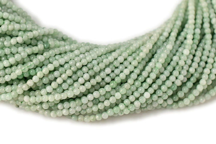 15.5" 2mm natural genuine green burma jadeite Round beads