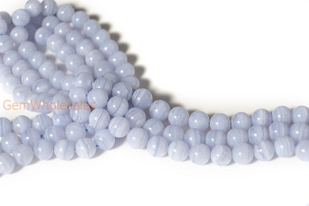 15.5" natural 4mm/6mm blue lace Agate Round beads Gemstone