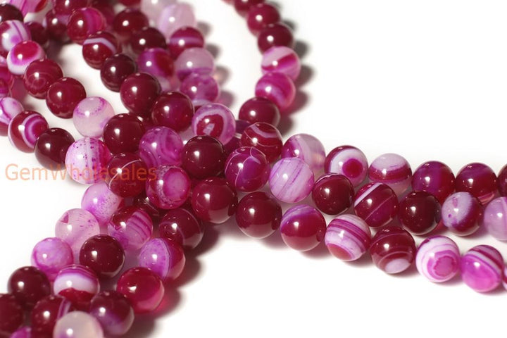 15" 10mm/12mm purple stripe Agate Round beads Gemstone