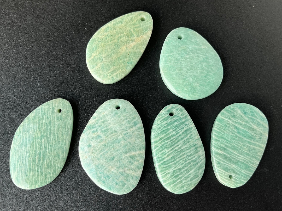 1PC 40~60mm Natural Amazonite stone big flat nugget pendant