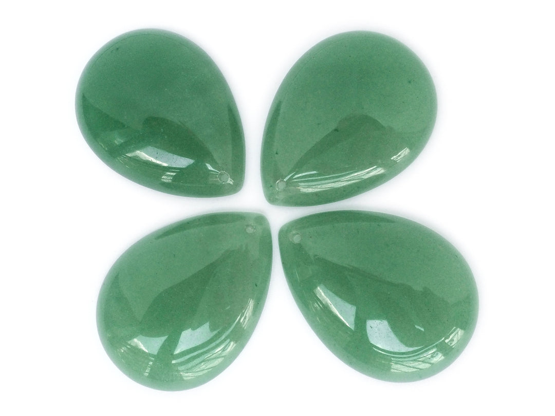 1pc 30x40mm Drilled Natural green aventurine teardrop pendant