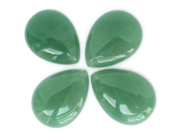1pc 30x40mm Drilled Natural green aventurine teardrop pendant