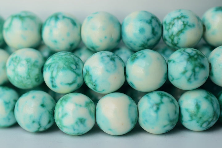 15.5" 8mm Dyed green rain flower stone,mix color rain flower jasper beads