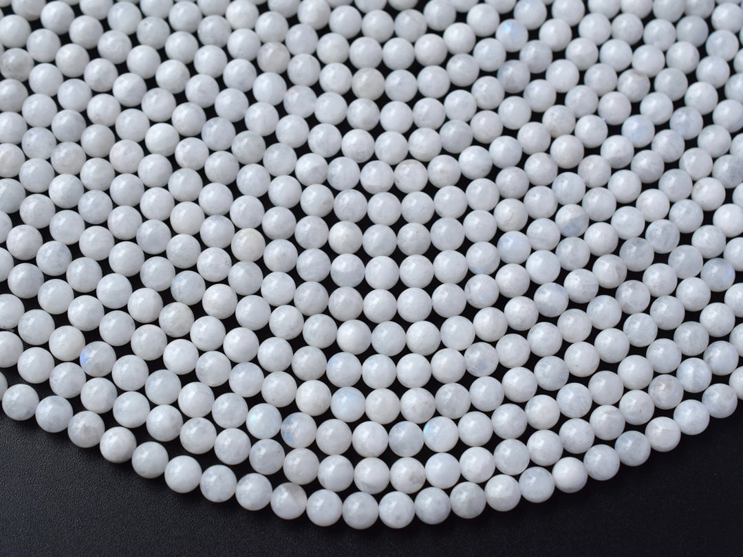 15.5" 8mm Genuine natural blue white Moonstone round beads A