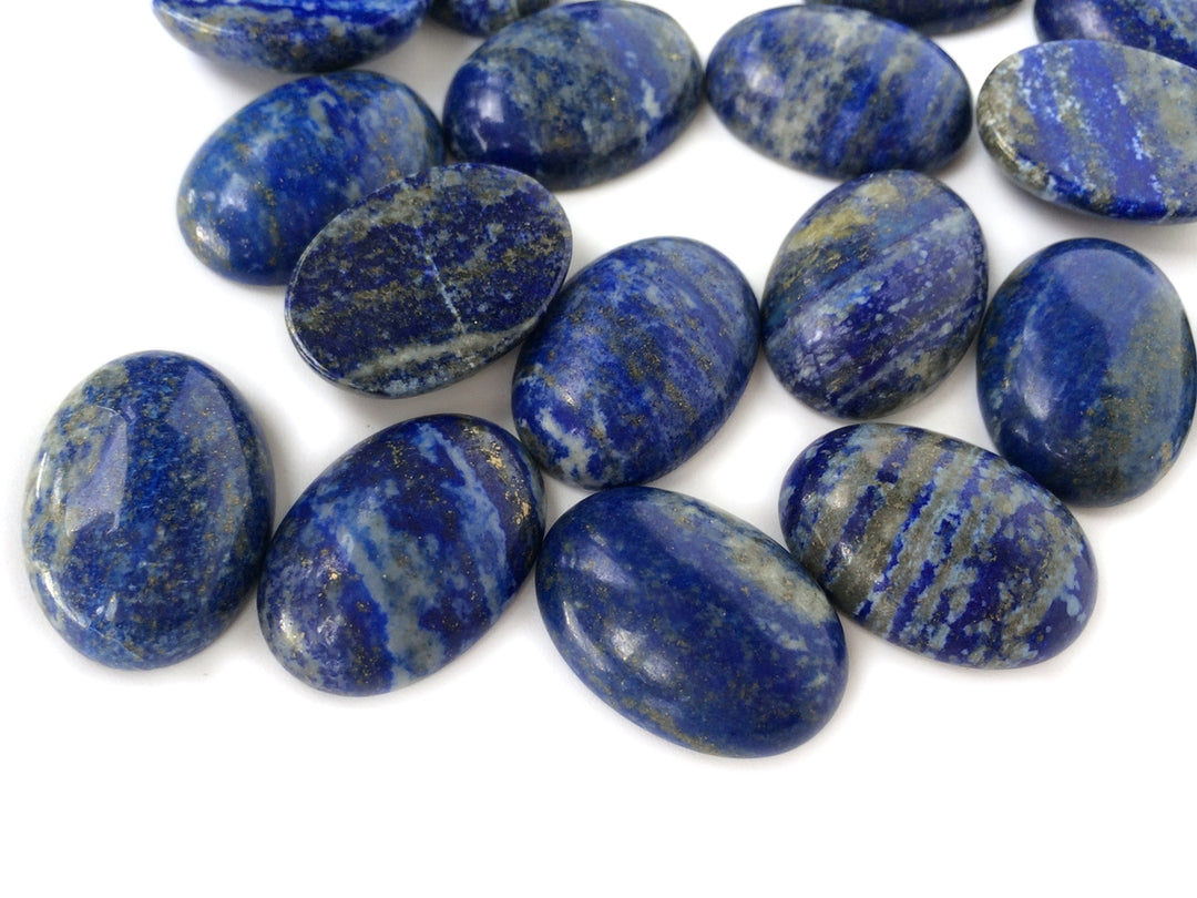 5PCS 18x25mm natural lapis lazuli stone oval cabochon pendant