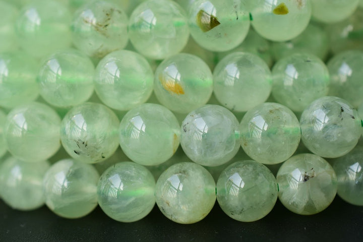 15.5" 6mm Natural green prehnite stone Round beads A