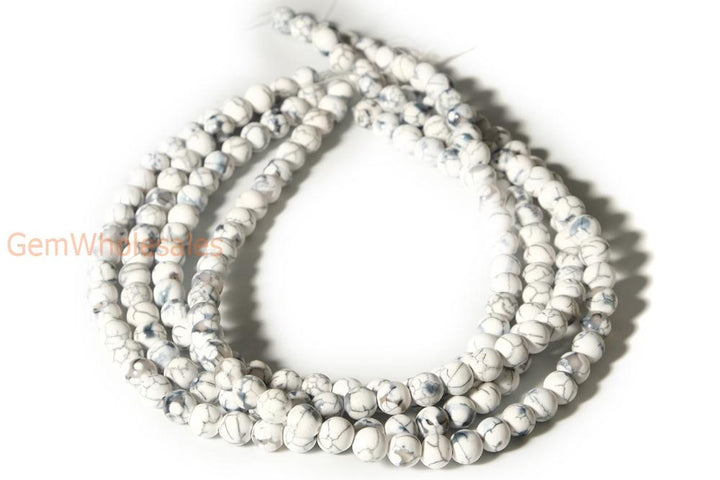 15" 8mm/10mm white dream fire dragon veins frosted Agate Round beads