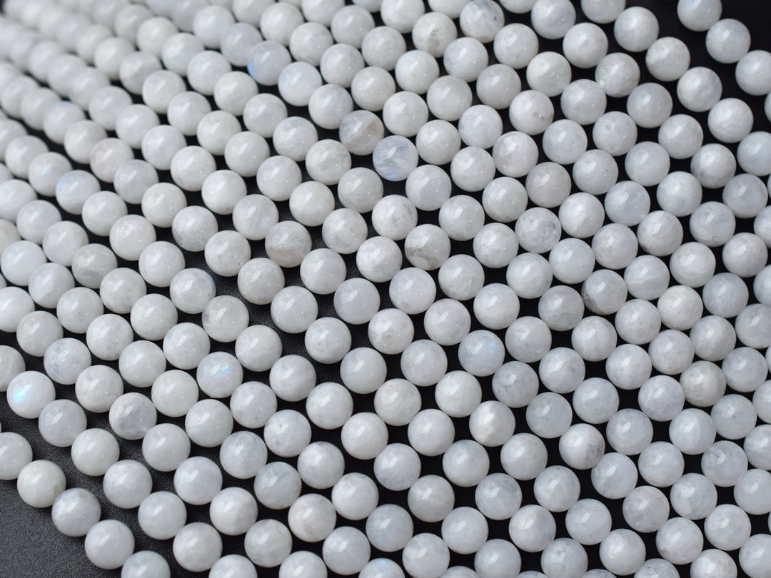 15.5" 8mm Genuine natural blue white Moonstone round beads A