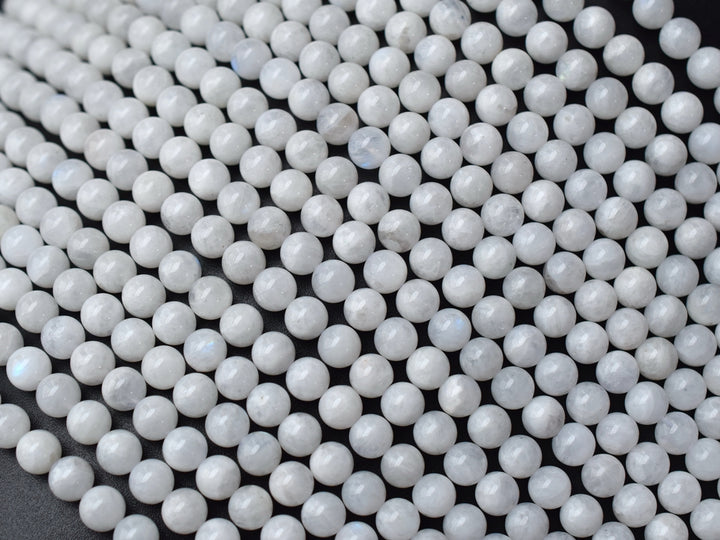 15.5" 8mm Genuine natural blue white Moonstone round beads A