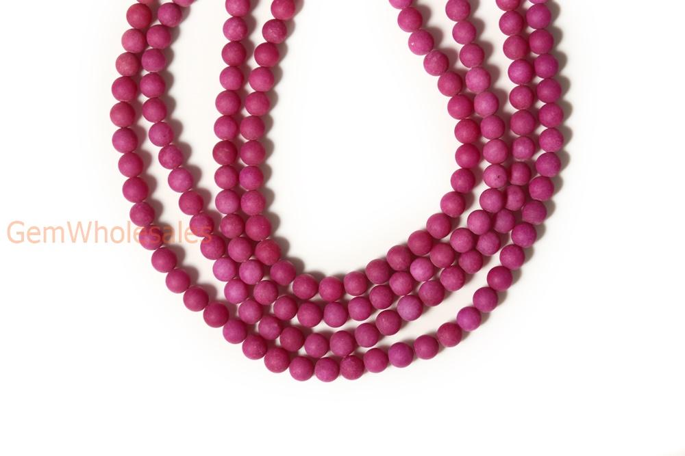 15.25" 10mm matte red dyed jade Round beads gemstone
