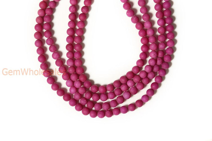 15.25" 10mm matte red dyed jade Round beads gemstone
