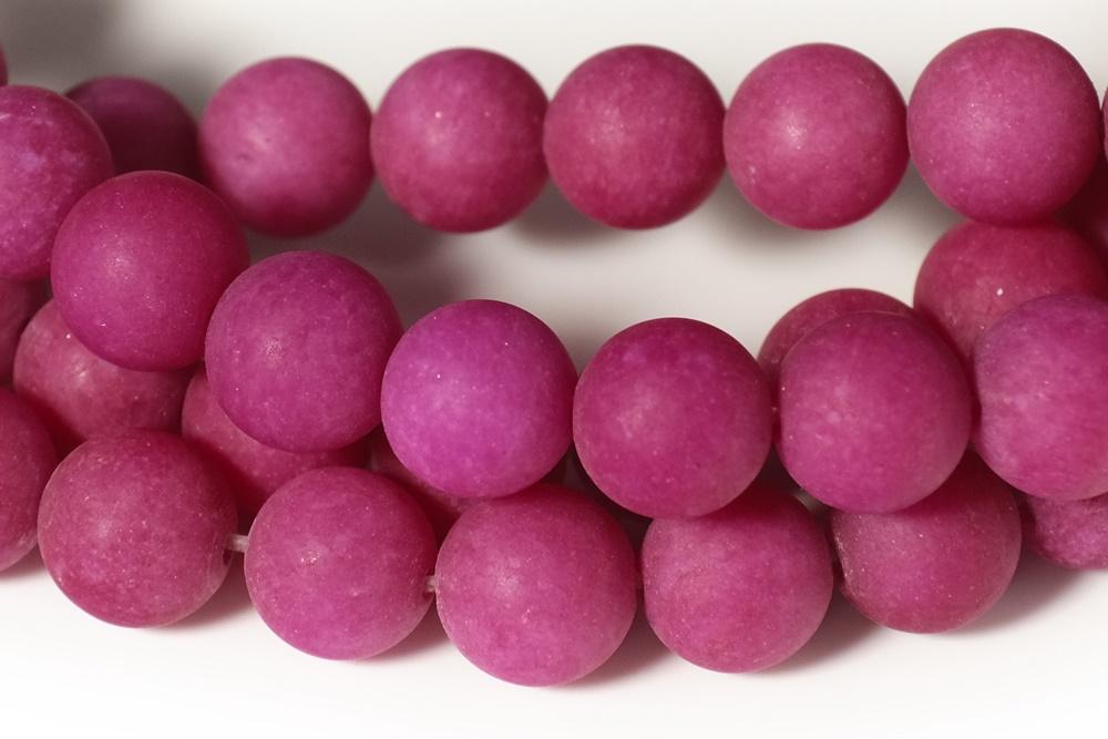 15.25" 10mm matte red dyed jade Round beads gemstone