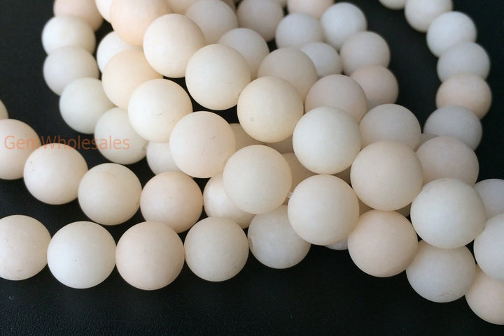 15.25" 6mm/8mm/10mm/12mm matte apricot dyed jade Round beads gemstone