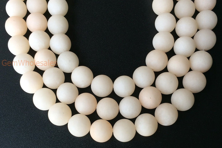 15.25" 6mm/8mm/10mm/12mm matte apricot dyed jade Round beads gemstone