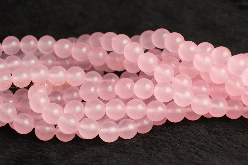 15" 6mm/8mm/10mm/12mm pink Malaysian jade Round beads gemstone