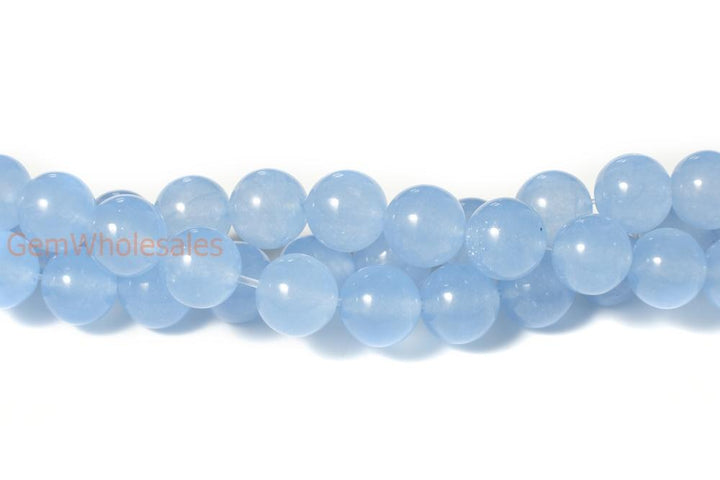 15" 10mm/12mm blue Malaysian jade Round beads gemstone
