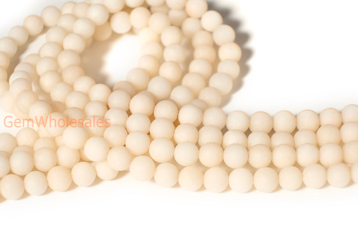 15.25" 6mm/8mm/10mm/12mm matte apricot dyed jade Round beads gemstone