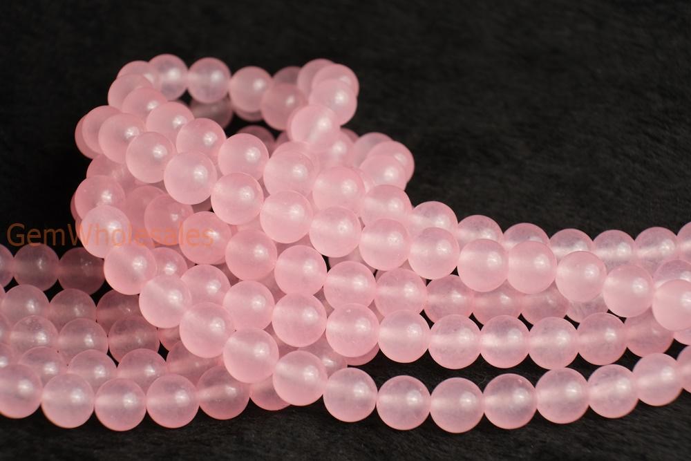 15" 6mm/8mm/10mm/12mm pink Malaysian jade Round beads gemstone