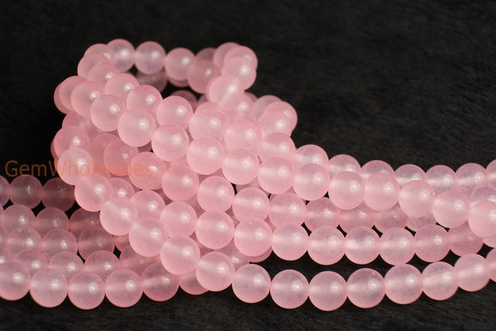 15" 6mm/8mm/10mm/12mm pink Malaysian jade Round beads gemstone