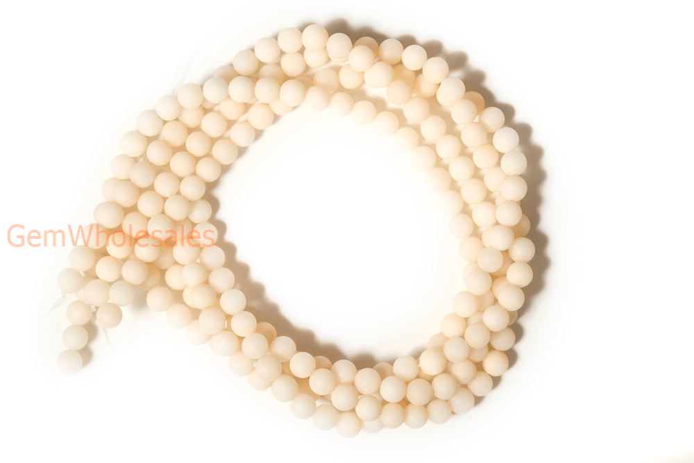 15.25" 6mm/8mm/10mm/12mm matte apricot dyed jade Round beads gemstone