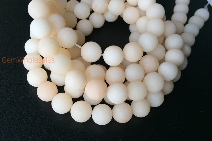 15.25" 6mm/8mm/10mm/12mm matte apricot dyed jade Round beads gemstone