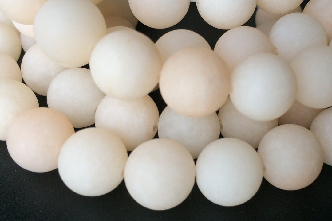 15.25" 6mm/8mm/10mm/12mm matte apricot dyed jade Round beads gemstone