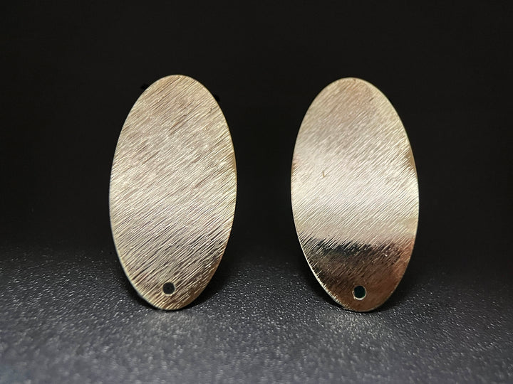 10PCS 15x30mm Gold plated brass oval earring accessory studs findings