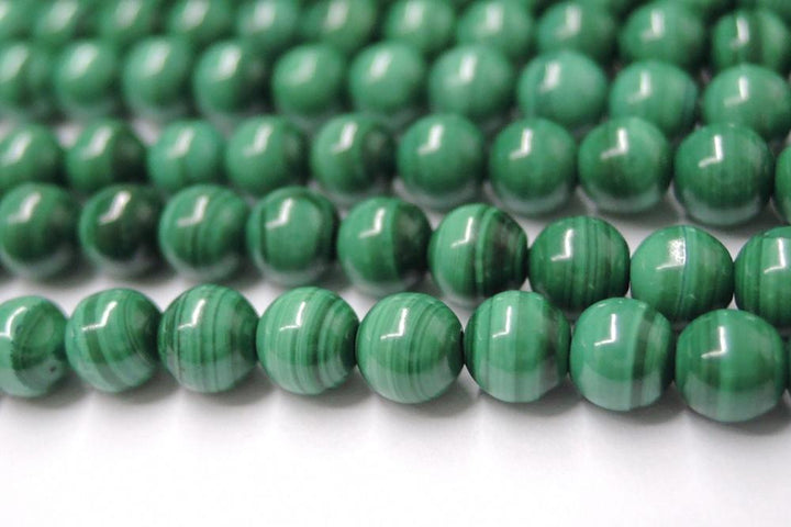 15.5" 4mm Natural green malachite stone round beads AA