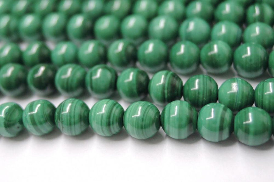 15.5" 4mm Natural green malachite stone round beads AA