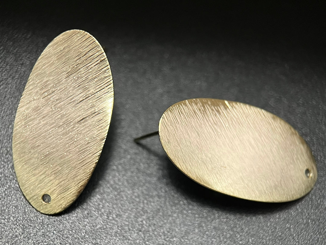 10PCS 15x30mm Gold plated brass oval earring accessory studs findings