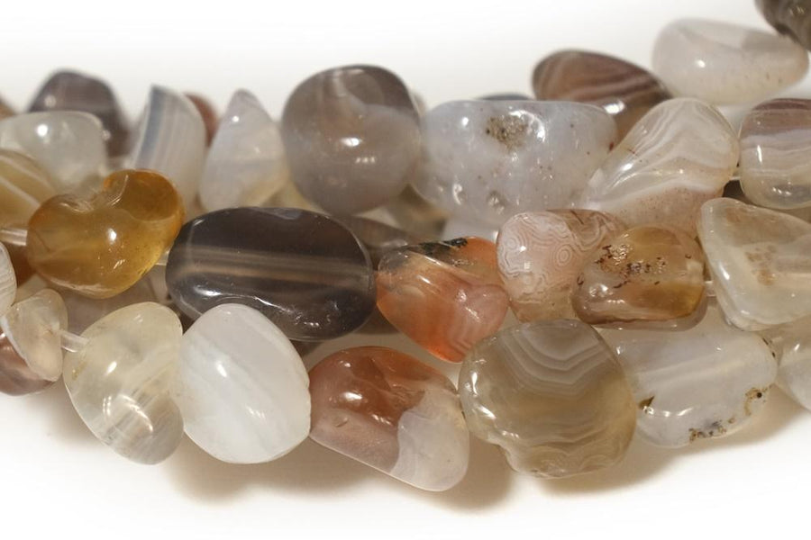 15.5" natural 3~5mm brown botswana Agate Pebble beads Gemstone