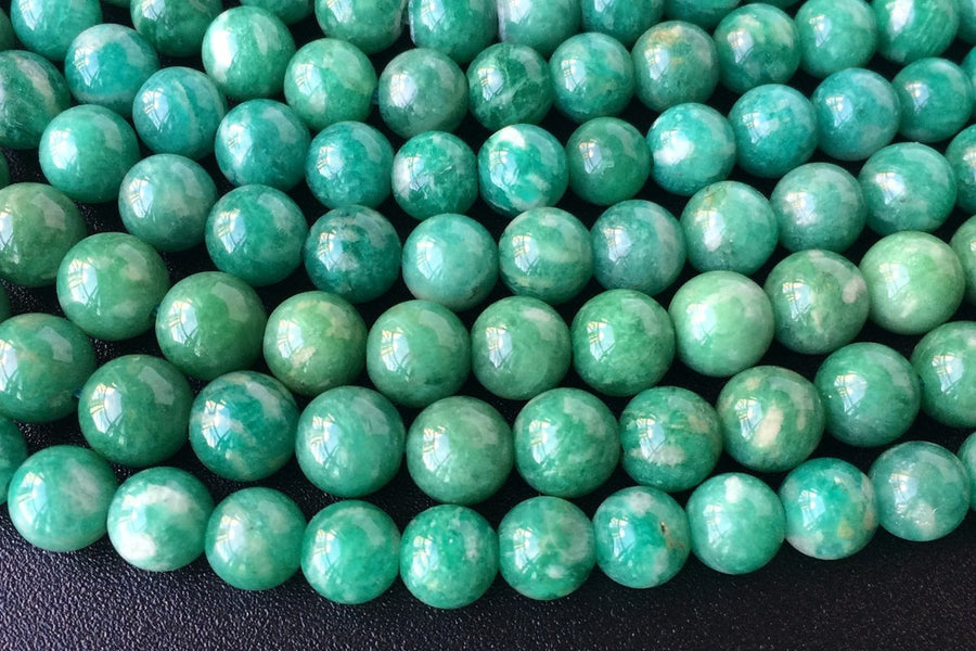 15.5" Natural Russian amazonite 4mm/6mm round beads, AA Green gemstone