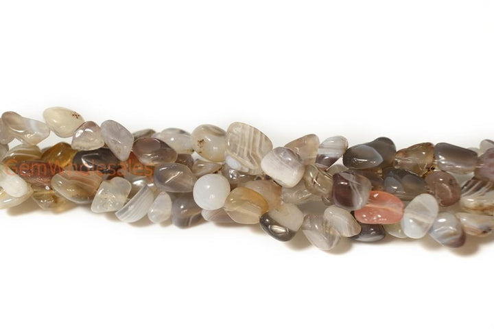 15.5" natural 3~5mm brown botswana Agate Pebble beads Gemstone
