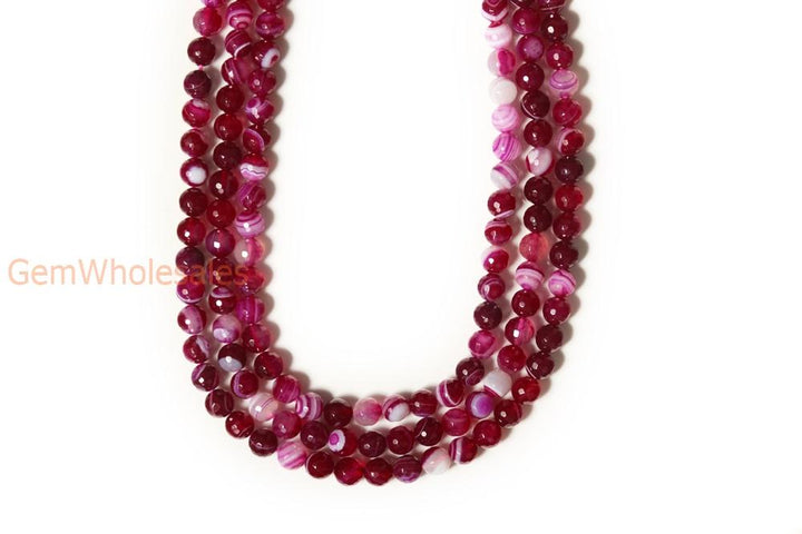 15" 6mm/8mm/10mm/12mm purple Agate Round faceted beads