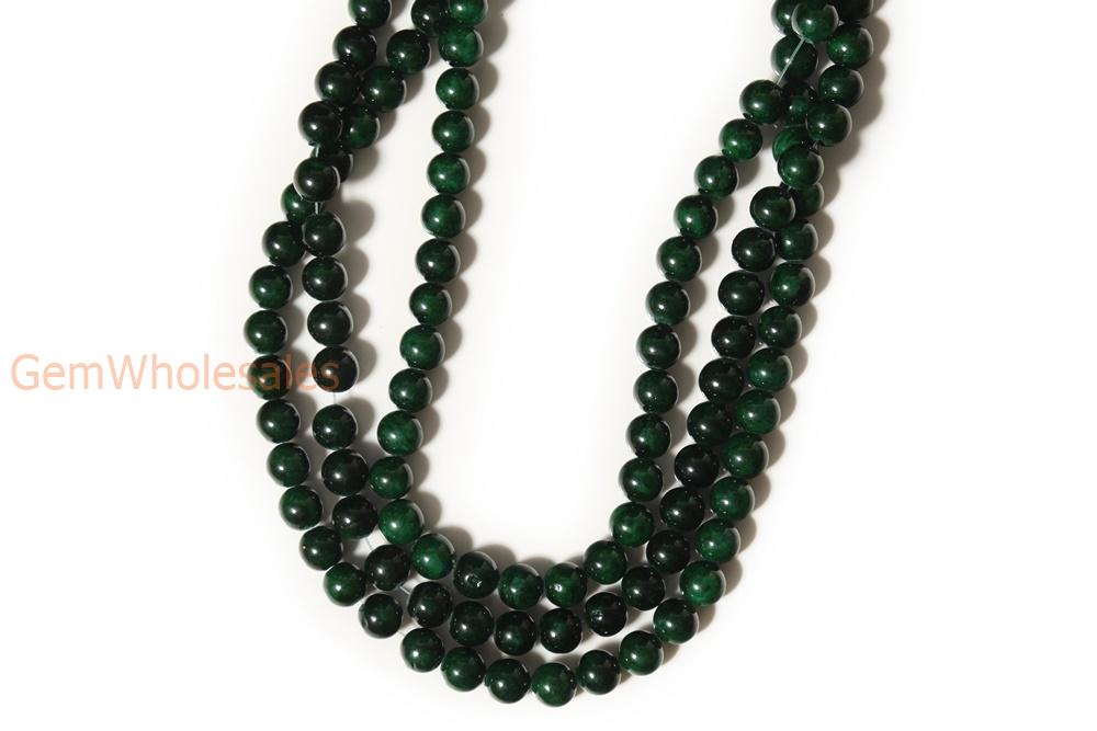 15.5" 6mm/8mm/10mm/12mm green dyed jade Round beads gemstone