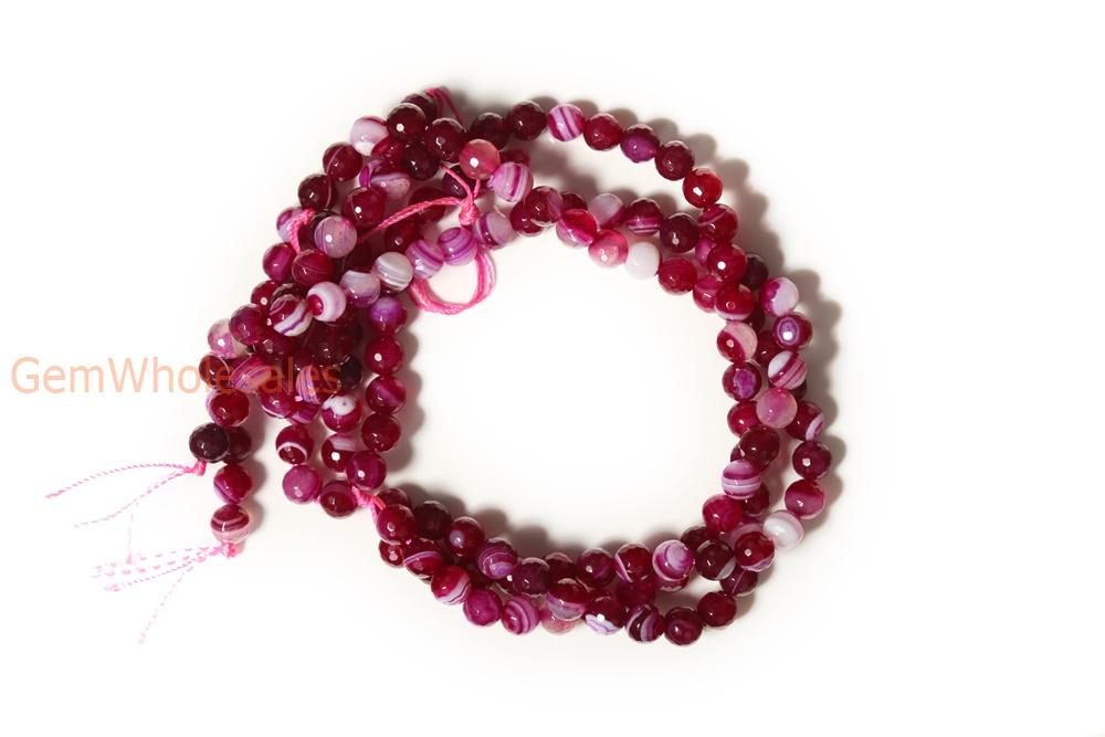 15" 6mm/8mm/10mm/12mm purple Agate Round faceted beads