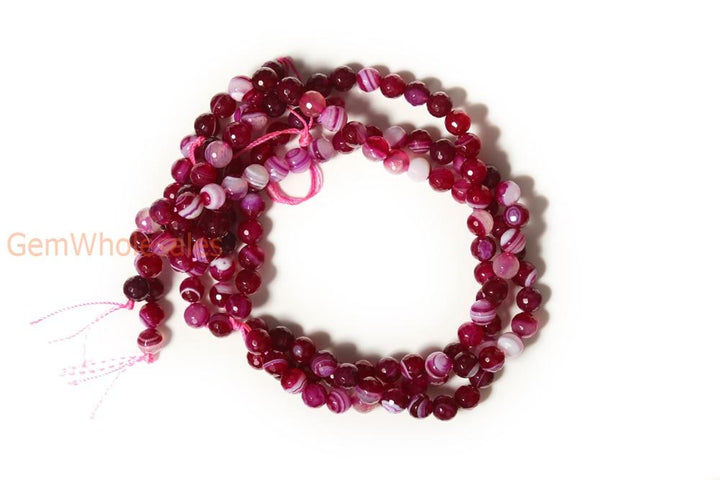 15" 6mm/8mm/10mm/12mm purple Agate Round faceted beads