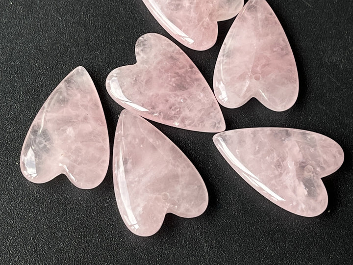 1PC 20x30mm Natural Rose quartz heart pendant