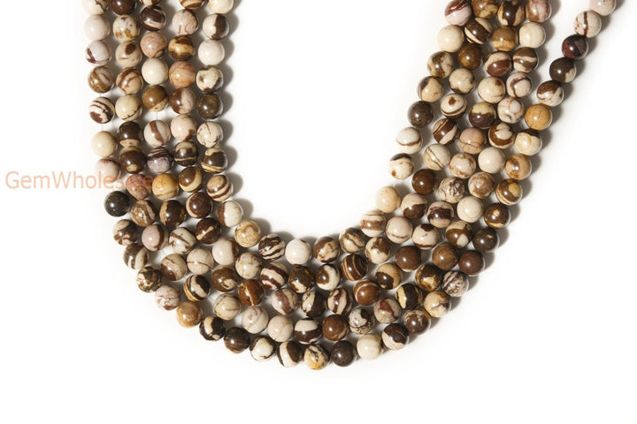 15.5" 6mm/8mm/10mm/12mm Natural Zebra stone round beads, zebra jasper