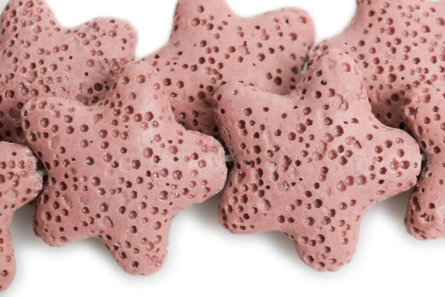 25mm light pink red Lava starfish Gemstone pendant