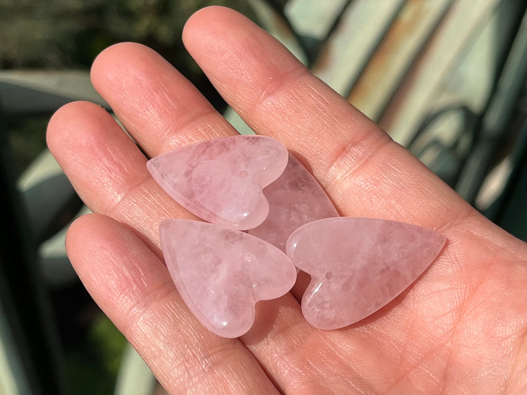 1PC 20x30mm Natural Rose quartz heart pendant