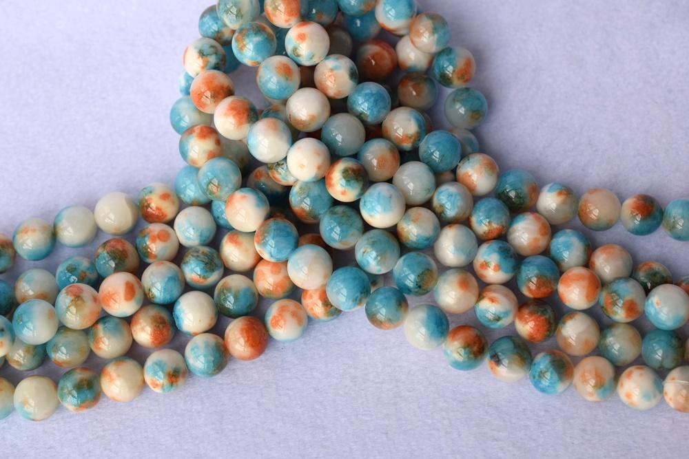 15.5" 6mm/8mm/10mm/12mm blue dyed jade Round beads gemstone